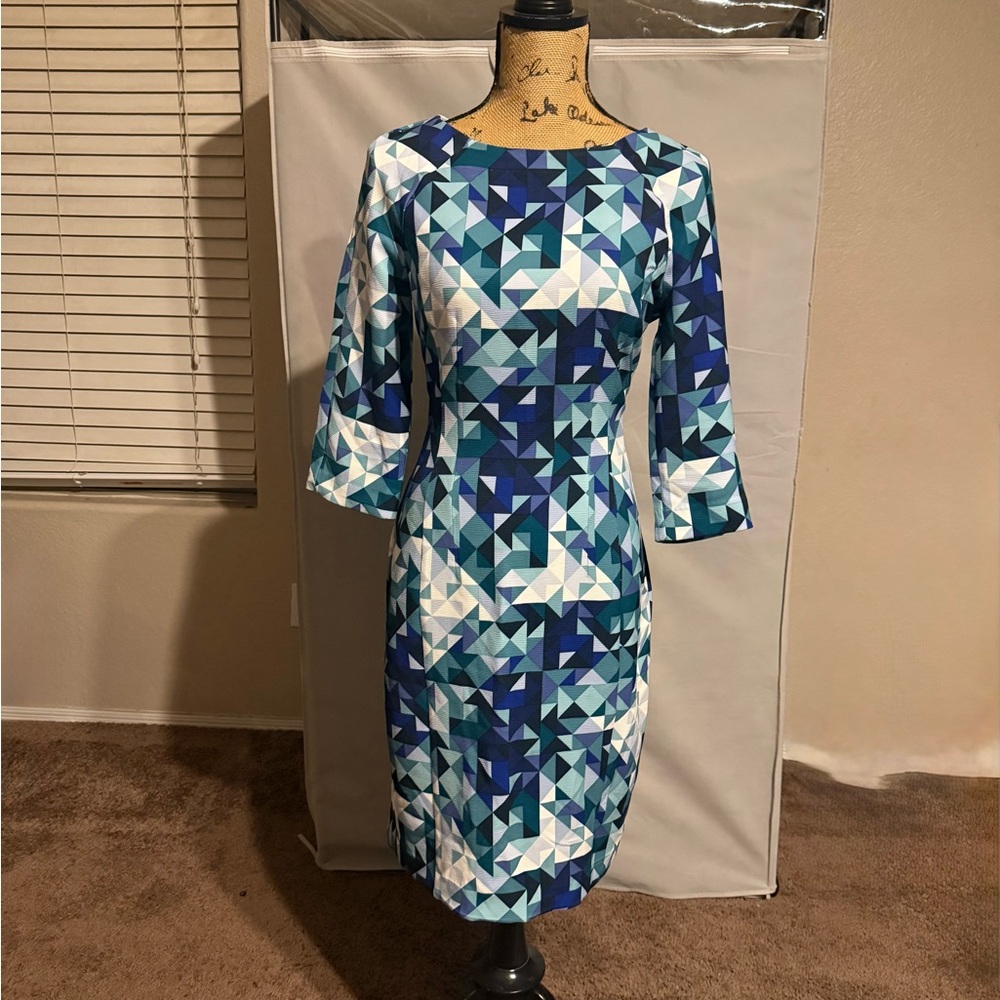 Geometric Blue Dress